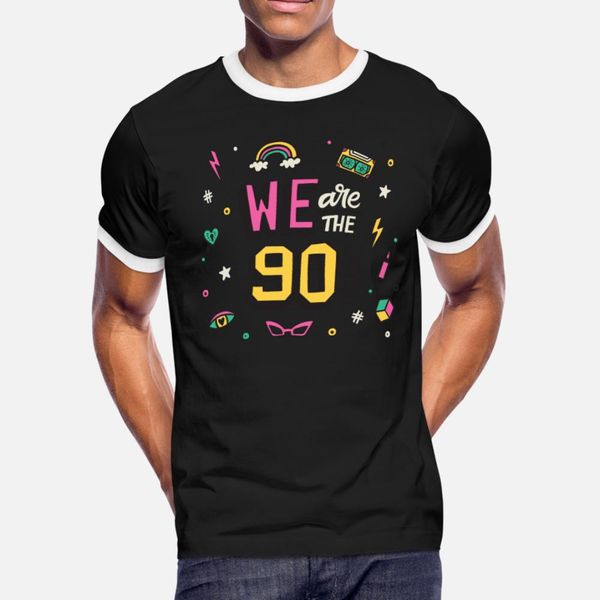 

90s t shirt men design 100% cotton o neck leisure famous fashion summer style family shirt