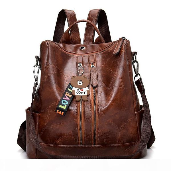 

designer- vintage women backpack youth female leather backpacks for teenage girls female school shoulder bag bagpack mochila