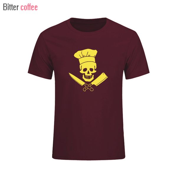

2018 nwe chef skull grill master short sleeve t shirt diet culinary grilling bbq t shirt plus size xs-xxl