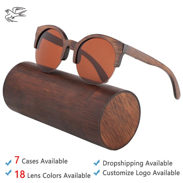 

men's handmade wooden glasses driving sunglasses for men uv400 round mens sunglasses brand designer square shades gb014, White;black