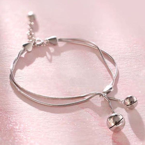 

Trendy Fashion Bracelet Double Bell Bracelet Cute Sweet Fluid Double Circle Bracelet