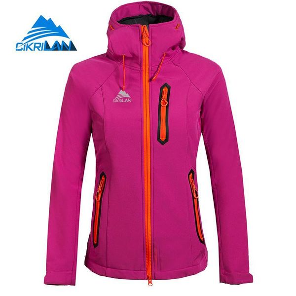 

women's fleece lining hooded mountaineering coat outdoor leisure waterproof windbreaker camping hiking hunting ski sports jacket, Blue;black