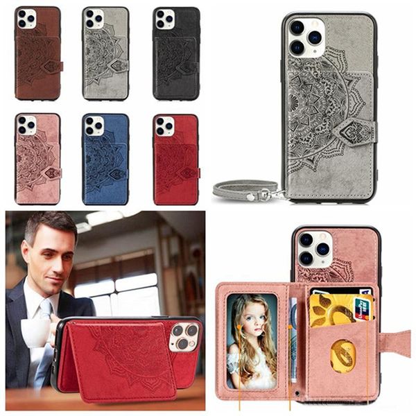 

cgjxsdatura flower mandala wallet leather holder id card pocket case for iphone 11 pro max xr xs max 6 7 8 plus samsung s20 plus s20 ultra s