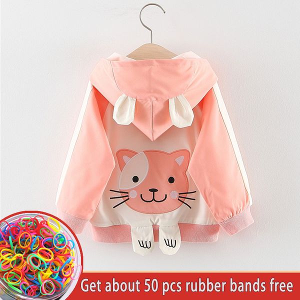 

2020 girls cartoon cat coat with ear hoodie spring autumn children's outwear jackets & coat fashion clothes for girls child 1-4t, Blue;gray