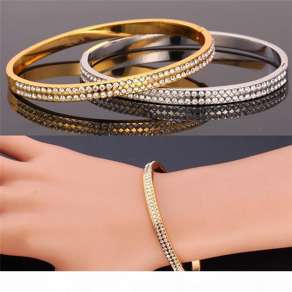 

простой стиль прохладный браслет 2015 ювелирных нового способа 18k real позолоченный платиновый покрытием горный хрусталь браслет, Black