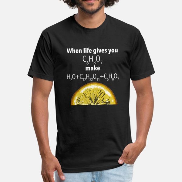 

life gives you lemons science geek t shirt men designing 100% cotton crew neck trend loose funny summer style standard shirt