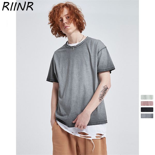 

riinr spring 2020 new men's dark retro gradient cotton short-sleeved t-shirt m-2xl