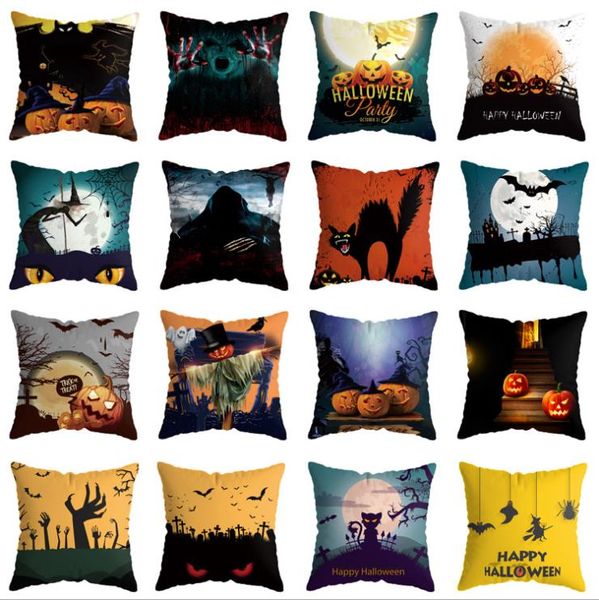 Padrão Halloween Pillow Case Capa abóbora fronha capa de pelúcia capas de almofadas do sofá Capa de Almofada Tamanho Cerca de 45 * 45 centímetros 13 Designs BT340