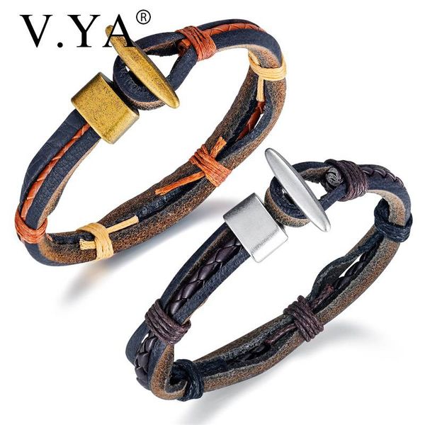 

v.ya fashion alloy leather bracelet vintage bracelet valentine's day birthday boyfriend jewelry presents, Black