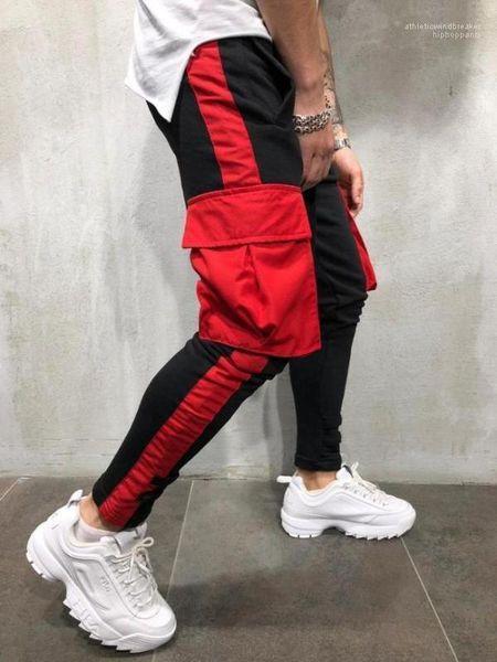

big pocket designer pencil athletic spring pants pantalones clothes mens casual sports jogger pants colors, Black