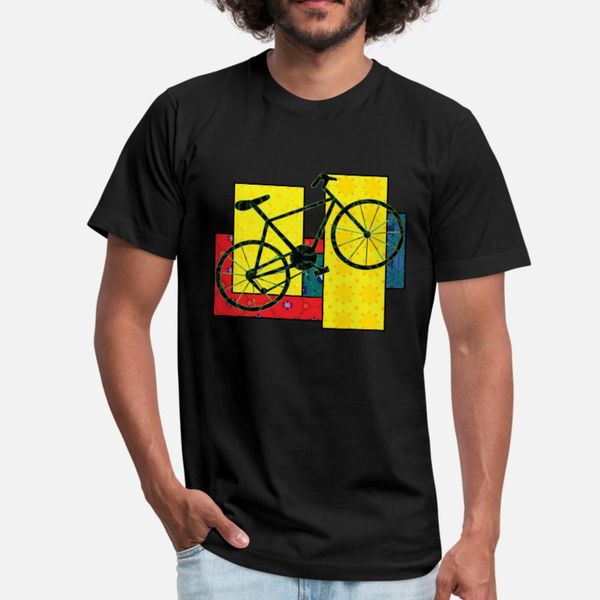 

bike pattern blocks t shirt men character short sleeve round collar slim crazy comical spring original shirt