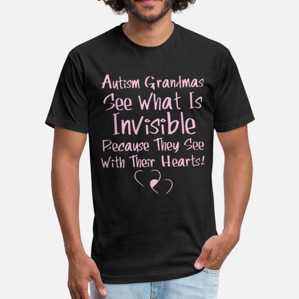 

autism grandmas see what is invisible because they t shirt men printing 100% cotton crew neck formal graphic new fashion summer original