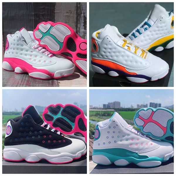 

2020 new 13 gs aurora green 13s playground white peach basketball shoes for women sneakers sports jumpman trainers size 36-40, Black
