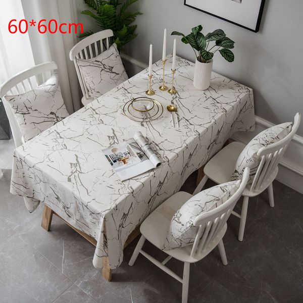 

dust-proof multi functional party square table cloth marble print home decor