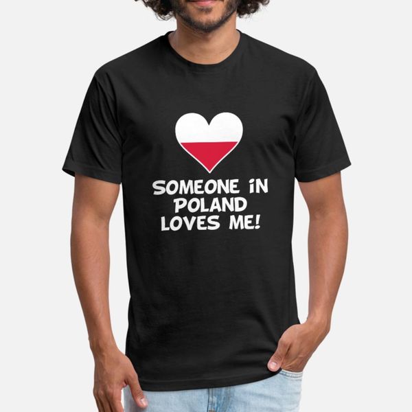 

someone in poland loves me t shirt men knitted 100% cotton round collar solid color sunlight breathable summer normal shirt