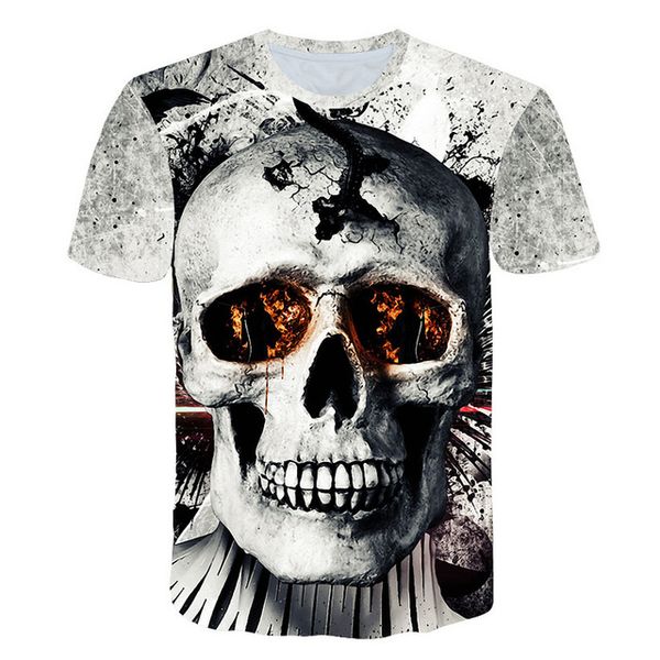 

3d horrifying skull blood print 3d print shirts harajuku aesthetic aesthetic men clothing