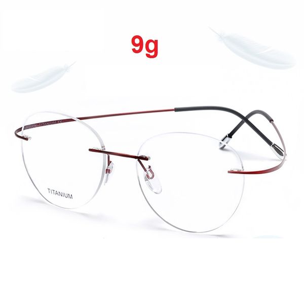 

cubojue titanium round glasses men women ultra light foldable eyeglasses frame man rimless eyeglass myopia diopter prescription, Black