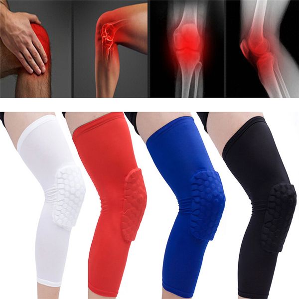 

1pc kneepad compression socks knee wraps brace protection knee pad for honeycomb sports safety tapes volleyball basketball, Black;gray