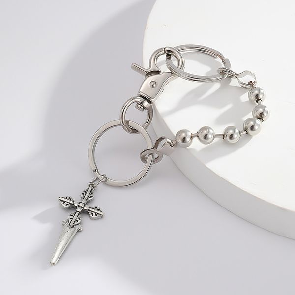 

punk trousers hipster key chains punk street big ring key chain metal wallet belt chain pant keychain hiphop jewelry 1pc, Silver