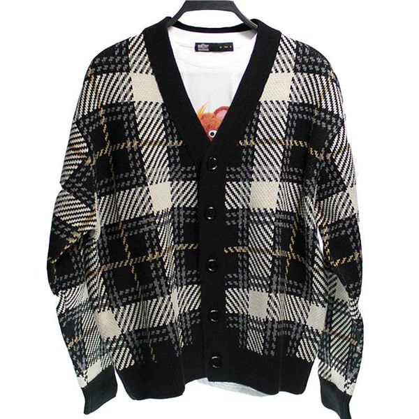 

new autumn winter men's sweater plaid cardigan sweater coat s-2xl j843, White;black