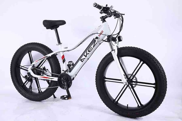 

2020 land cruiser aluminum alloy hidden battery snowmobile frame 26-inch 27-speed 36v10ah rear taillight rechargeable one-wheel snowmobile, Silver;blue