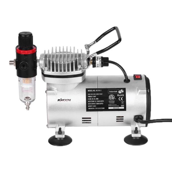 

professional spray guns 220v mini airbrush gun air compressor with tank 1/6 piston quiet high-pressure pump tattoo manicure for art paint