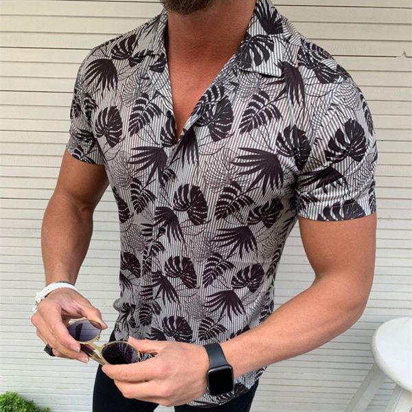 

summer mens casual shirts 3d hawaiian print short sleeve mens designer shirts lapel neck shirts dropshipping, White;black
