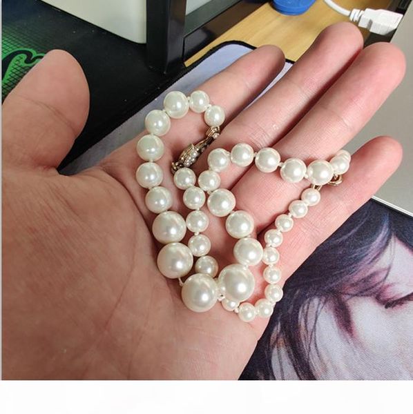 

selling necklace brass pearl necklace for woman trend fashion chain necklace personality jewelry supply wholesale, Silver