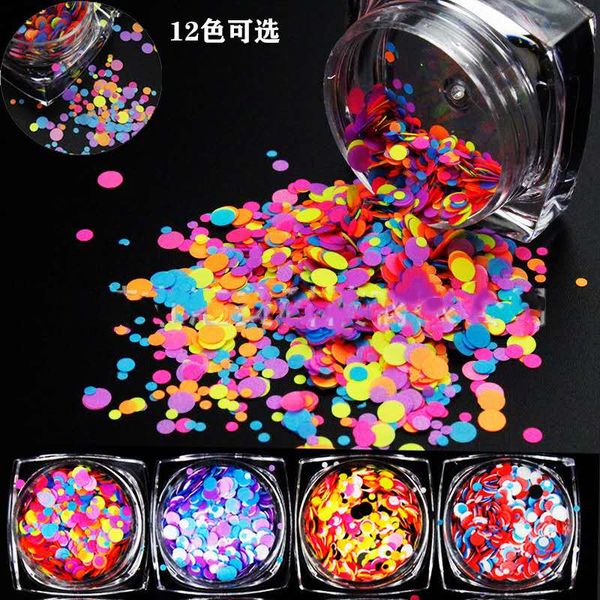 

nail glitter 1 box eco-frendly sequins round colorful flakes mixed color 3d fashion paillette manicure art decoration, Silver;gold