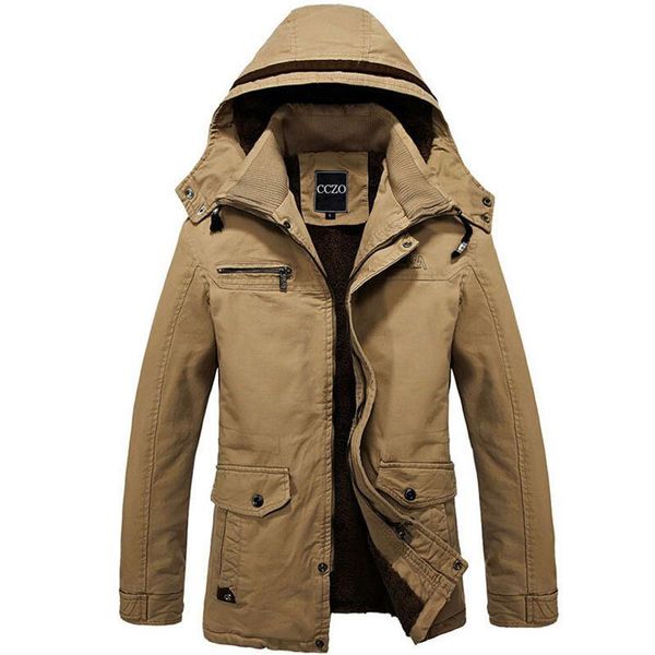 

wholesale- winter men jackets and coats leisure windproof thick warm jacket men s long trench coat parka clothing large size xxxl002, Black;brown