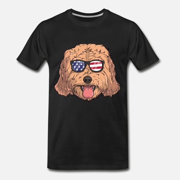 

patriotic cockapoo dog merica american flag t shirt men designing 100% cotton o neck letter fitness breathable spring autumn letters