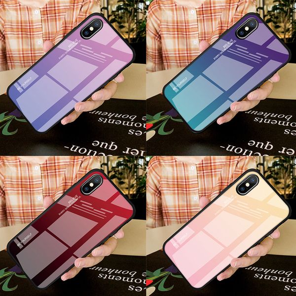 

3d artistic gradient tempered glass cover for iphone xr xs maxtempered glass case for redmi note 7 6 5 pro plus 6a cover