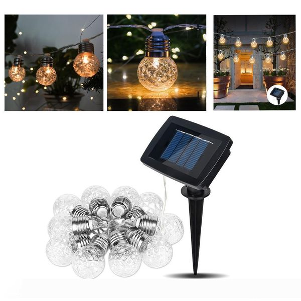 

3.8m 10 leds pineapple ball string light outdoor led solar waterproof garden lights for festival party wedding holiday