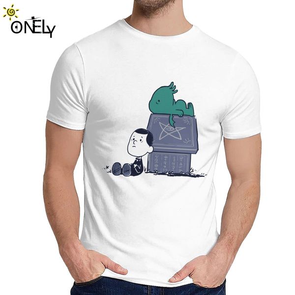

slim call of snoophulhu t shirt lovecraft call of cthulhu tee man's vintage classic o-neck camiseta
