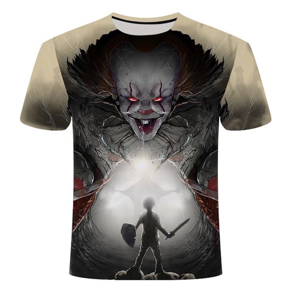 

horror movie it penny wise clown joker cool man 3d print shirts horror graphic hentai men clothing