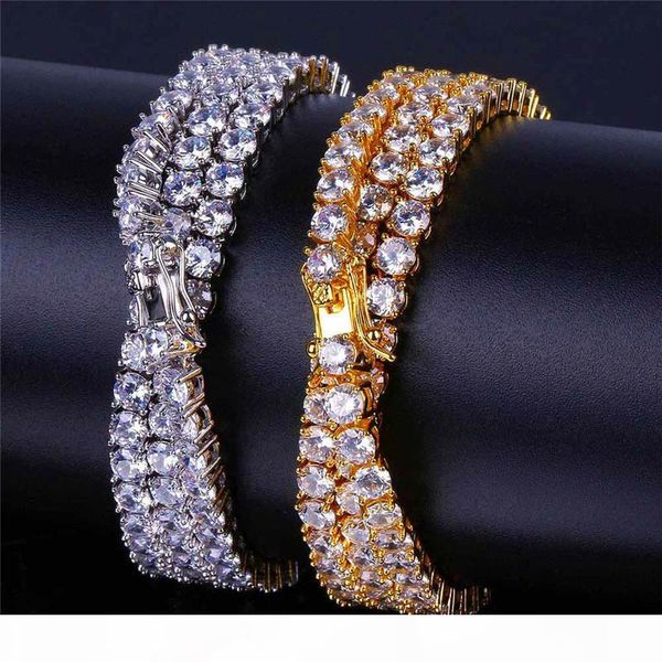 

4mm cubic zircon link necklace bling men's hip hop jewelry 18k gold copper iced out cuban chain 18" 24'' 30, Silver