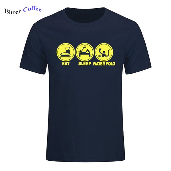 

novelty eat sleep water funny creative men's t-shirt t shirt men new short sleeve o neck cotton casual tee plus size
