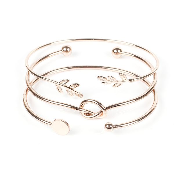 

fashion gold color plant 3 piece sets adjustable bracelets personality diy boho bracelet accessories for women fashion jewelry, Red;blue