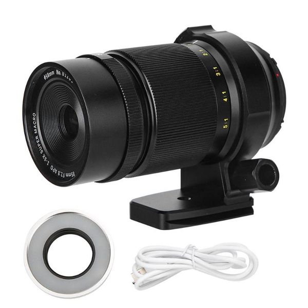 

zhongyi 85mm f2.8 black aluminum alloy 1x-5x large aperture manual focusing super macro lens for fuji fx canon nikon sony pentax