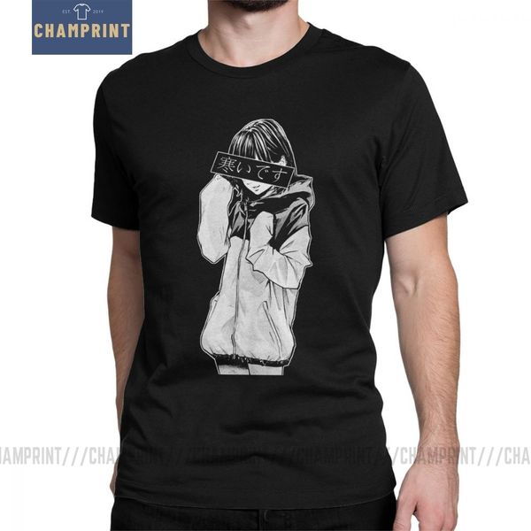 

men loli anime manga kawaii cute t shirt cold sad japanese t-shirts aesthetic casual short sleeve tees 100% cotton plus size
