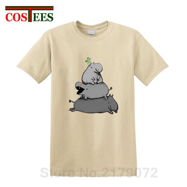 

hippo totem t shirt men funny stack of hippos t-shirt boys cute river horse fun tee shirt kids kawaii animal printed tshirt