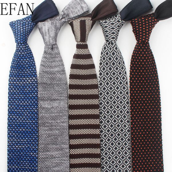 

6cm new knitted knit leisure triangle striped ties normal sharp corner neck ties men classic woven designer cravat, Blue;purple