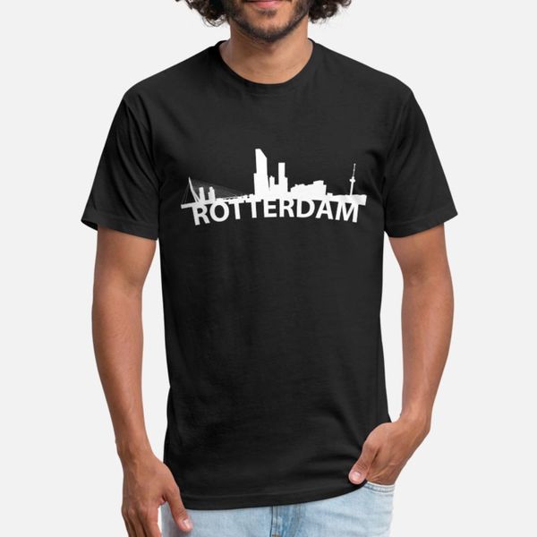 

arc skyline of rotterdam netherlands t shirt men printed 100% cotton s-xxxl natural famous humor spring family shirt