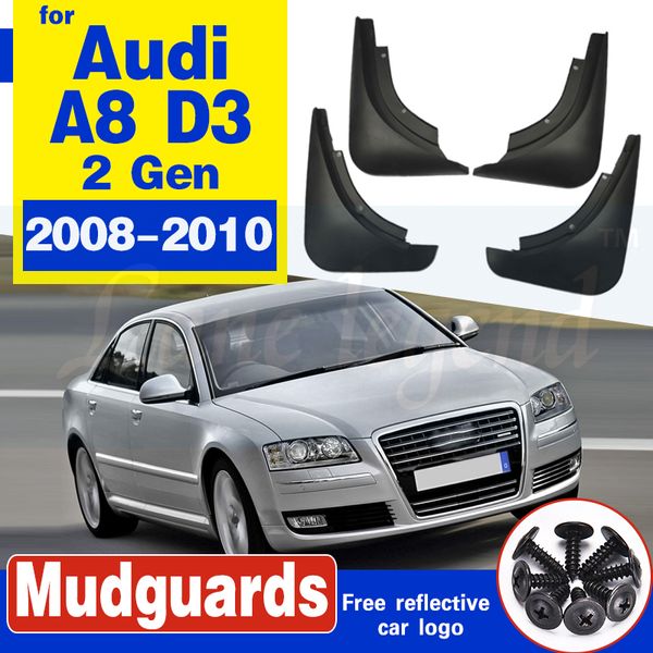 

4 pcs front rear car mudflap for audi a8 d3 2008 2009 2010 fender mud guard flap splash flaps mudguards accessories 2nd 2 gen