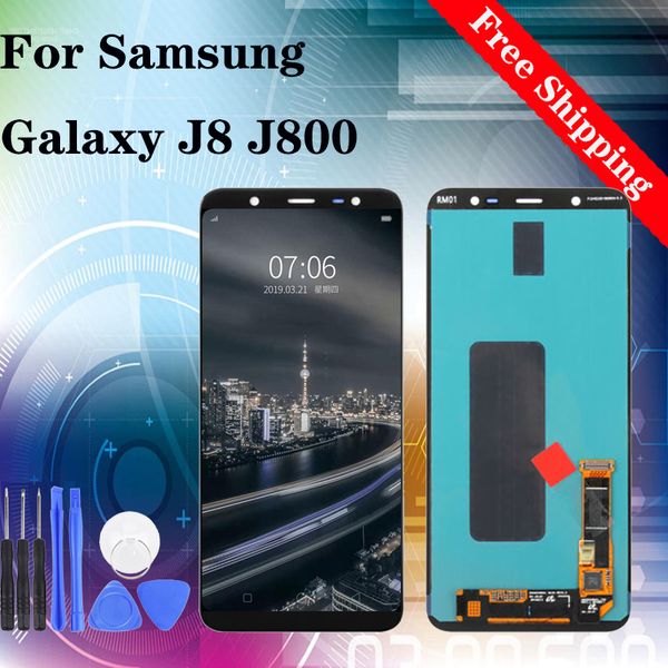 

original for samsung galaxy j8 j800 j800f lcds screen display with touch screen digitizer assembly with tempered film gifts