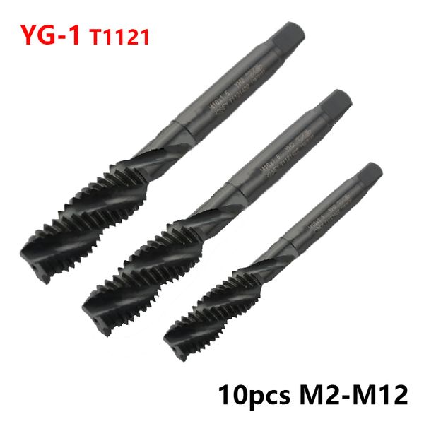 

10pcs yg1 blind hole processing tapping m2*0.4 m2.5*0.45 m3*0.5 m4 m5 m6 m8*1.25 m10 m12 high hardness toughness die screw taps