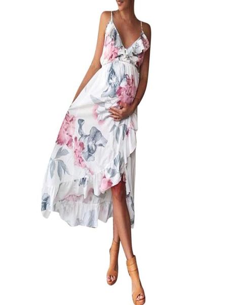 

telotuny womens mother casual floral falbala pregnants dress for maternity clothes summer dresses pure and sweet cute style, White