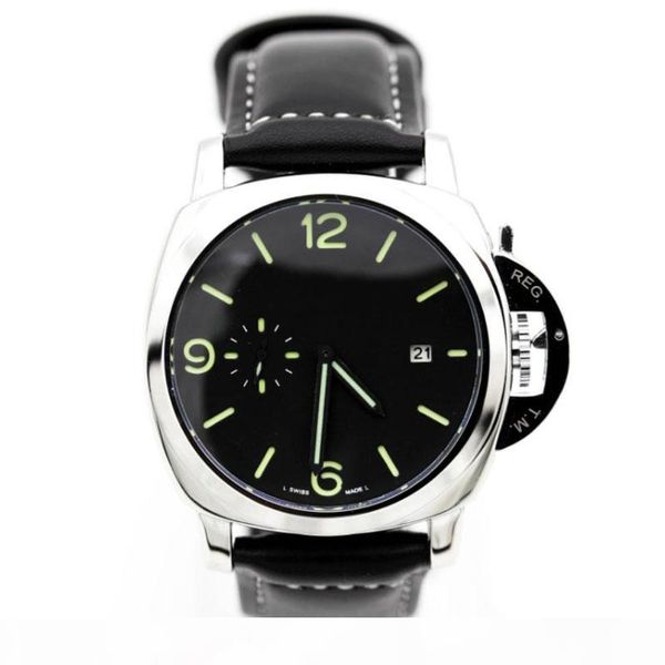 

designer mens watches luxury watch panerei quartz movement watch montre de luxe famous man wristwatches leather strap mechanical watches, Slivery;brown