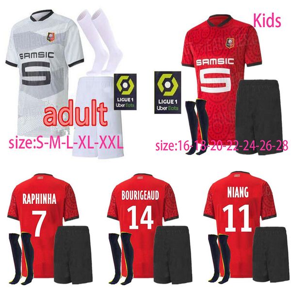 

spot adults kids 20 21 rennes soccer jersey 2020 2021 raphinha niang terrier j. martin stade rennais fc bourigeaud home away football shirt, Black;yellow