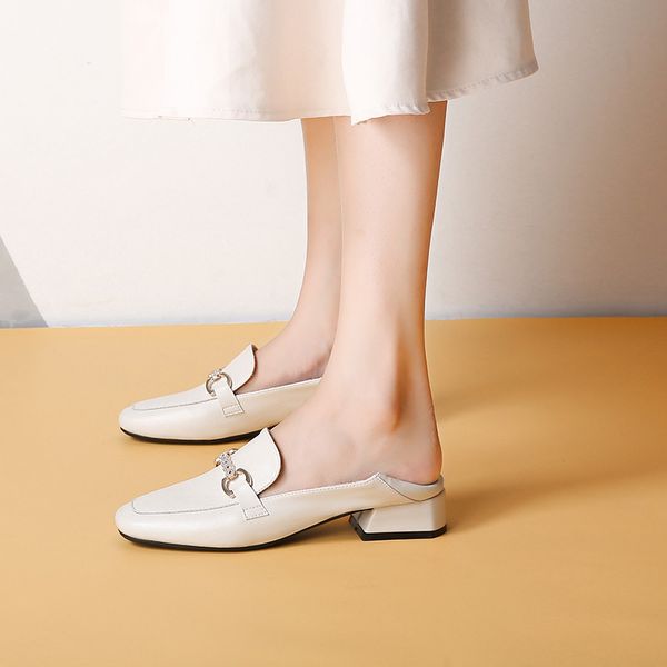 

2020 new british loafers womens chunky heel summer new small black single shoes autumn small fragrance leather shoes womens shoes large size